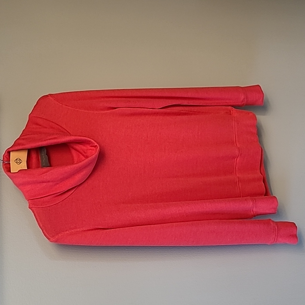 Women's soft red turtleneck sweater